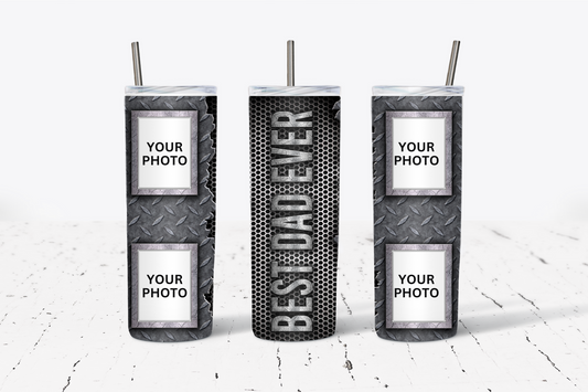 *CUSTOM* Best Dad Ever 4 Photo 20oz Tumbler