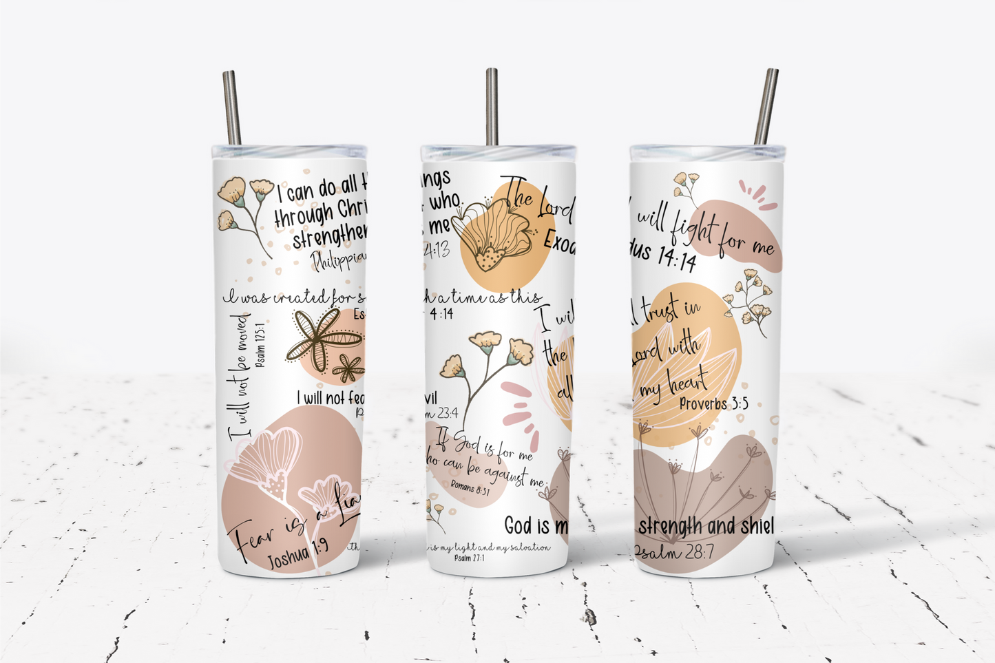 Bible Verse Motivational Collage 20oz Tumbler