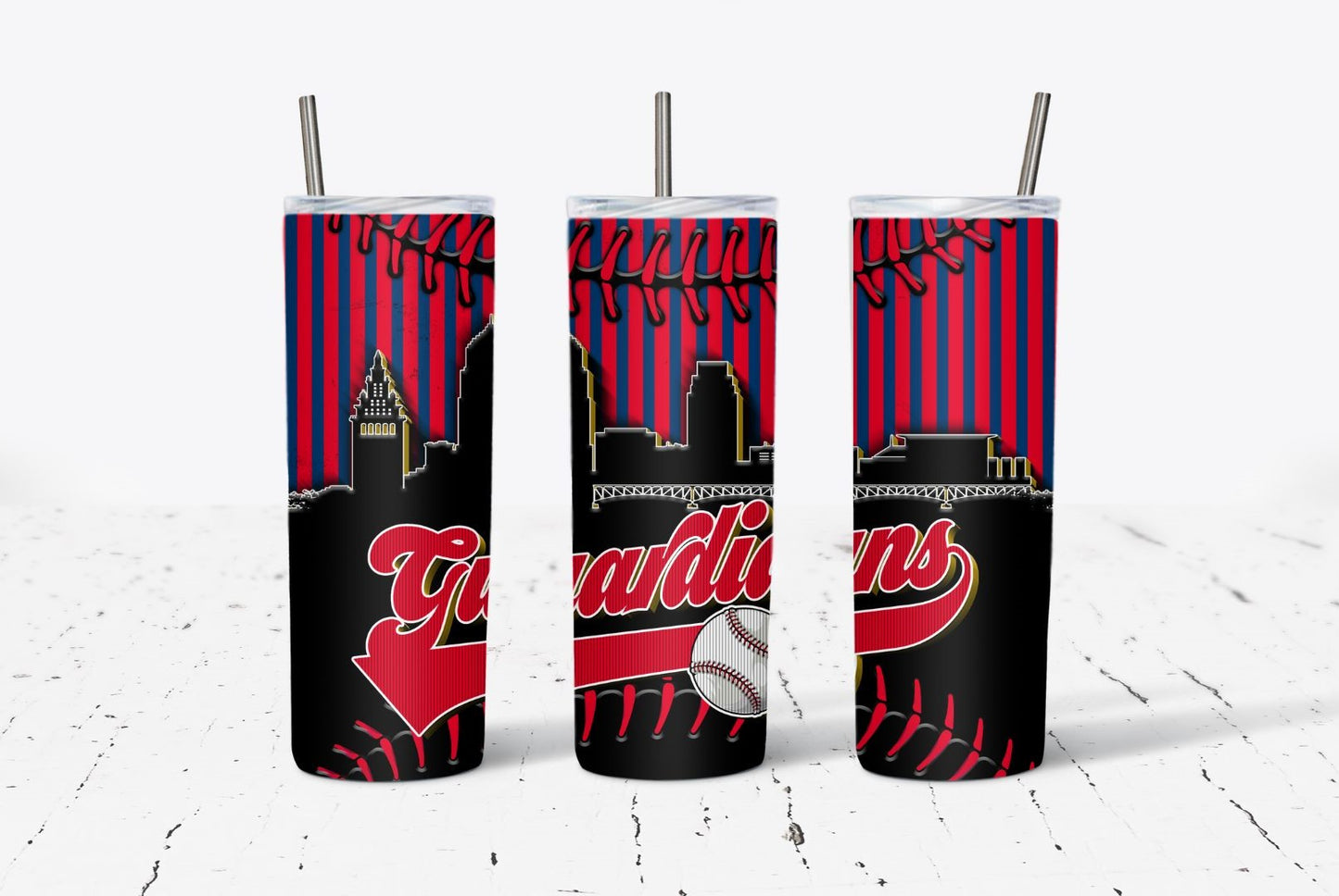 Guardians Baseball 20oz Stainless Steel Tumbler