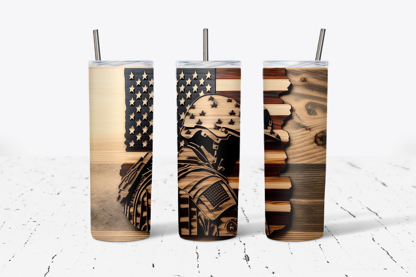 Patriotic Woodwork 20oz Stainless Steel Tumbler