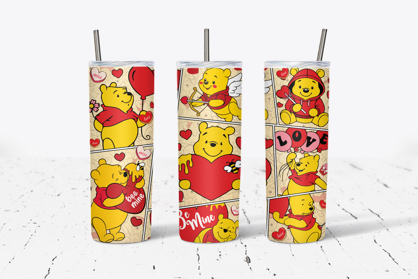 Valentine Yellow Bear 20oz Tumbler