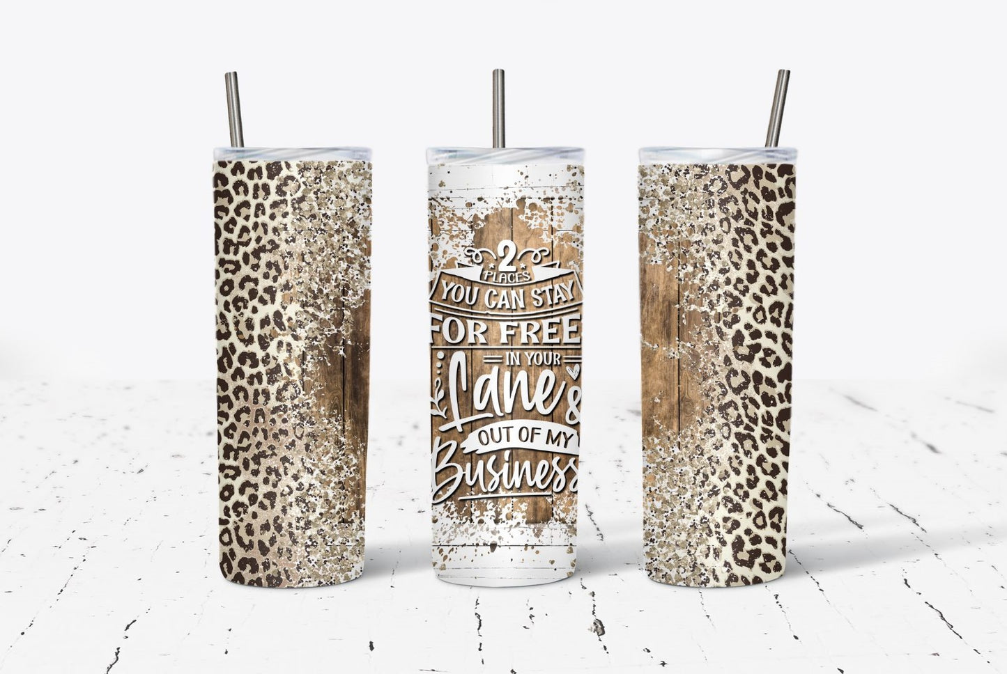 Stay In Your Lane Leopard 20oz Stainless Steel Tumbler