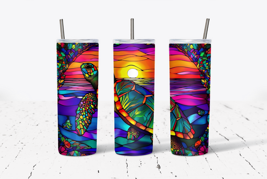 Stained Glass Turtle RTS 20oz Tumbler