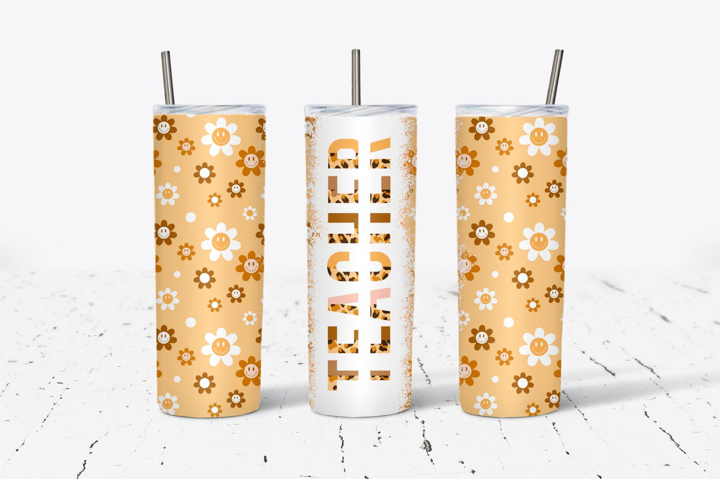 Teacher Floral Split CUSTOM 20oz Tumbler