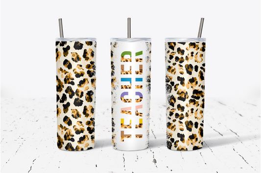 Teacher Leopard Split CUSTOM 20oz Tumbler