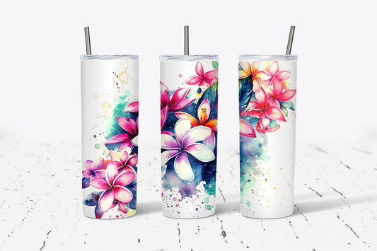 Watercolor Plumeria 20oz Tumbler