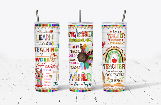 Y'all Gonna Learn Today Teacher 20oz Tumbler