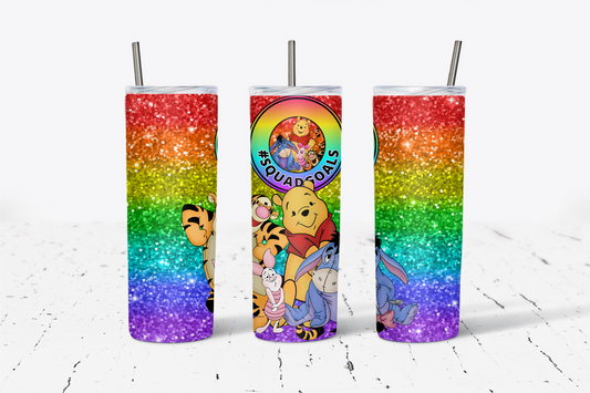 Yellow Bear Squad Goals Glitter 20oz Tumbler