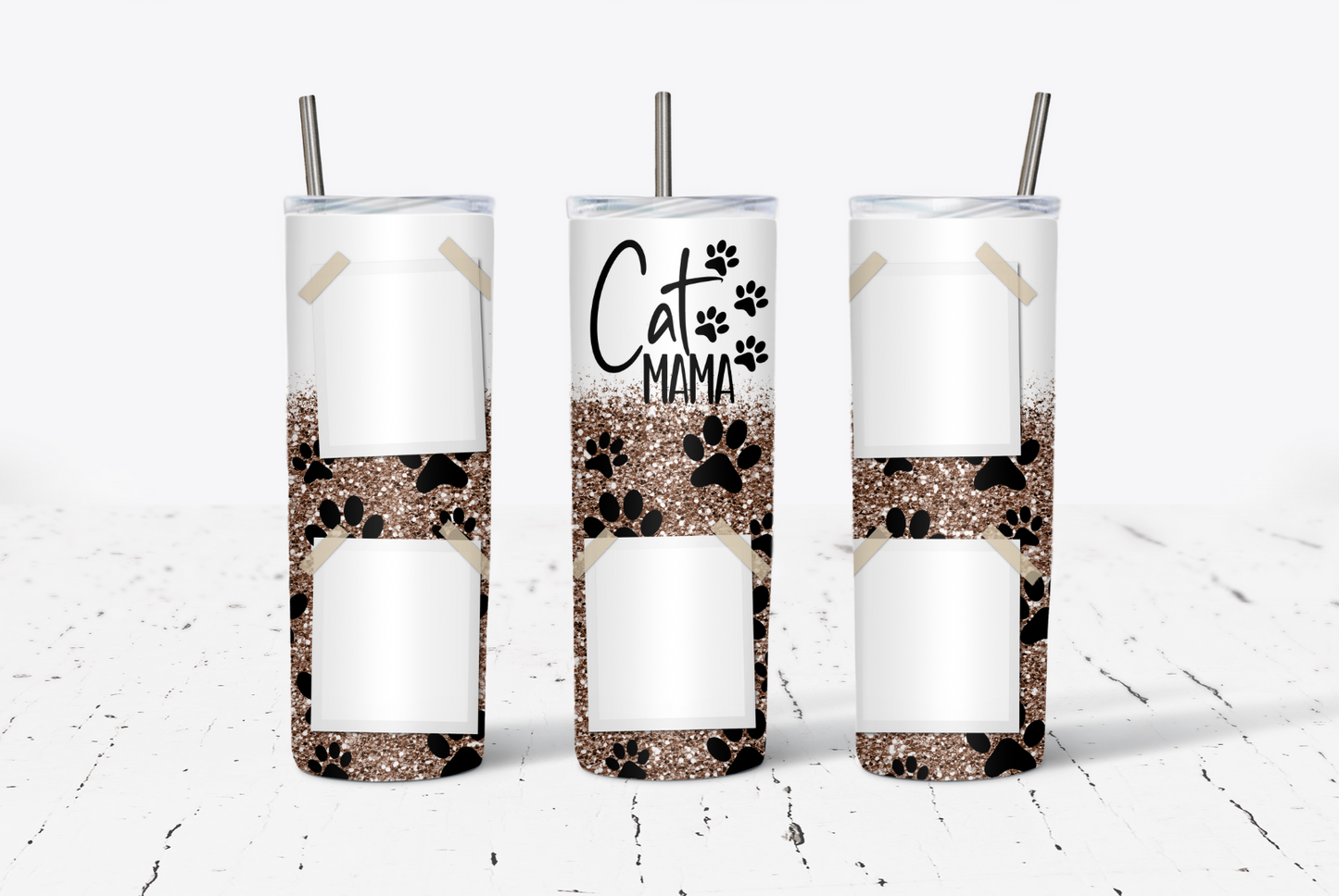 Cat Mama 5 Photo CUSTOM 20oz Tumbler