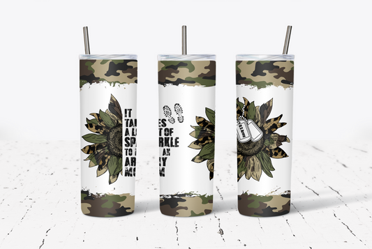 Army Mom Sparkle 20oz Tumbler