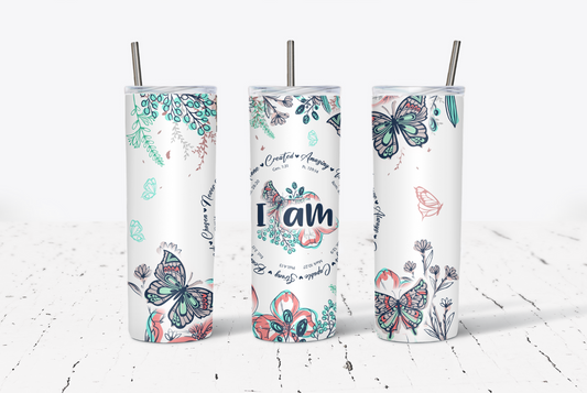 Bible Verse Affirmations Butterflies 20oz Tumbler