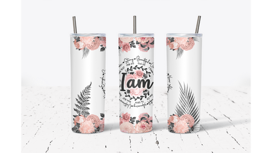 Bible Verse Affirmations Flower 20oz Tumbler