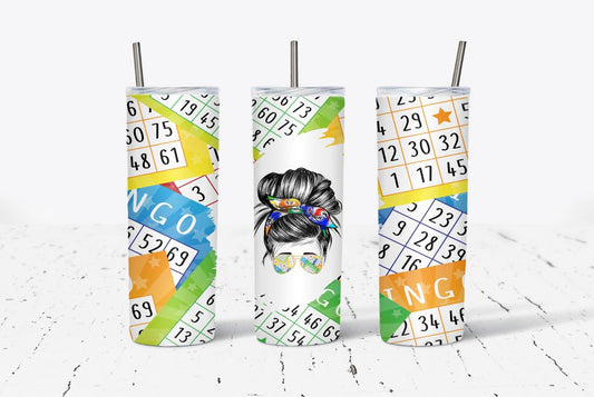 Bingo High Bun Brunette CUSTOM 20oz Tumbler