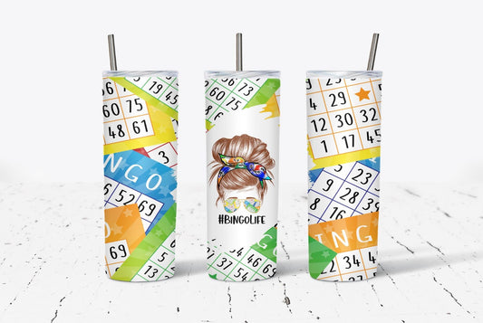 Bingo Life Blonde High Bun 20oz Tumbler