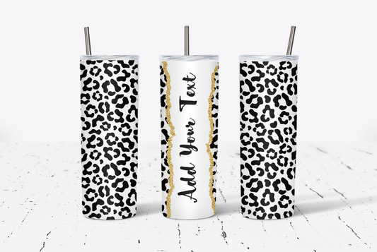 Black Gold Leopard Split CUSTOM 20oz Tumbler