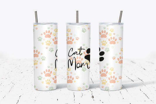 Cat Mom 20oz Stainless Steel Tumbler