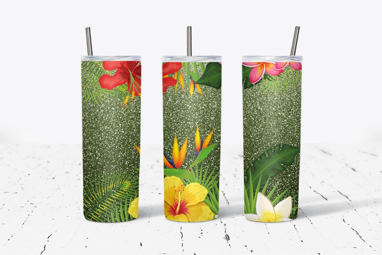 Green Tropical 20oz Tumbler