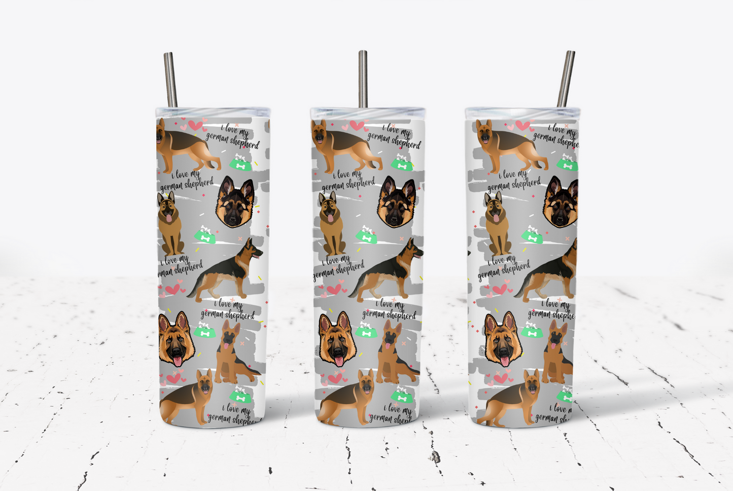 I Love My German Shephard 20oz Tumbler