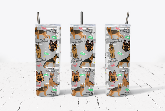 I Love My German Shephard 20oz Tumbler