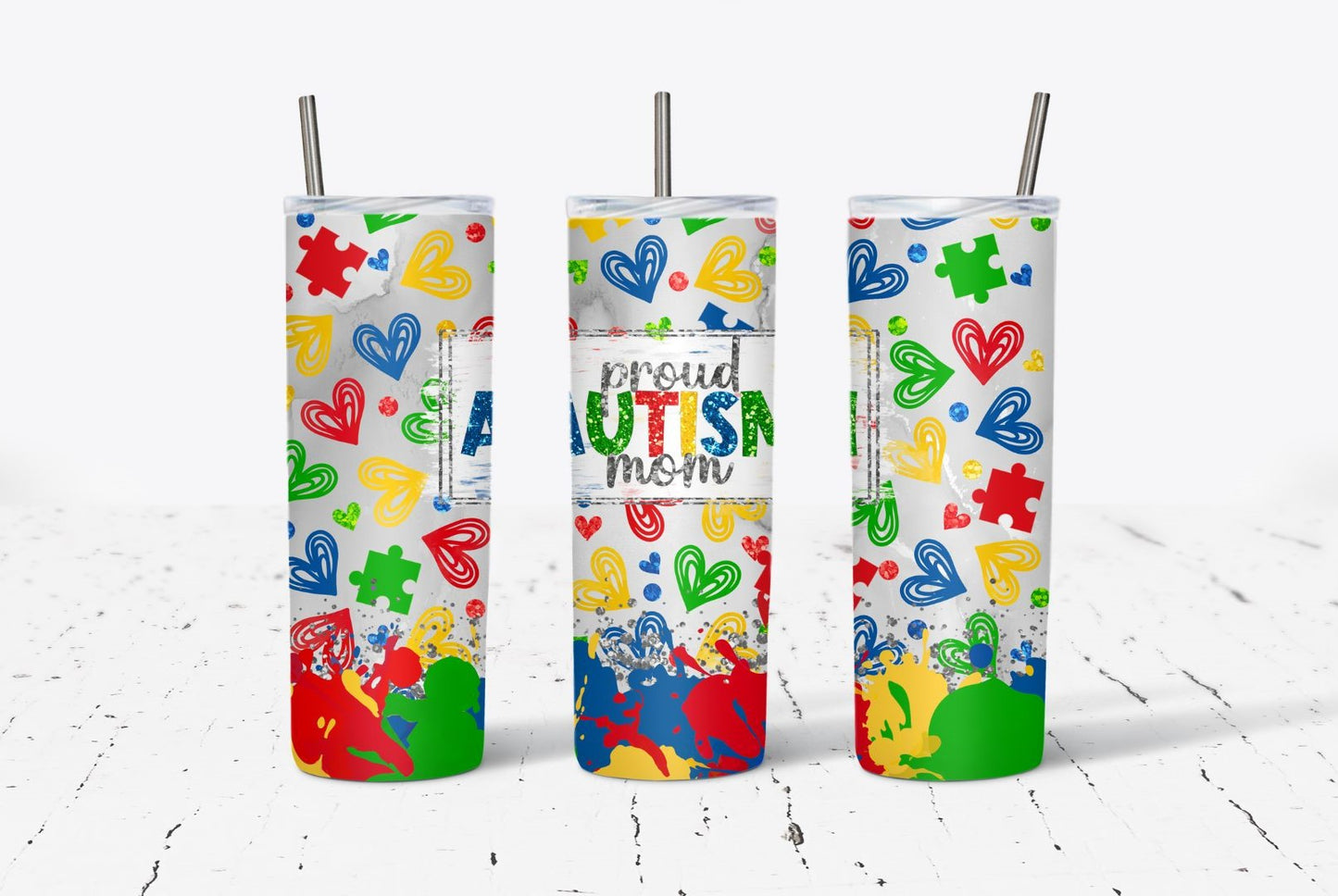 Proud Autism Mom 20oz Tumbler