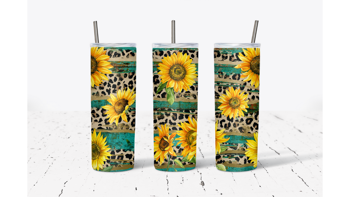 Sunflower Leopard 20oz Tumbler