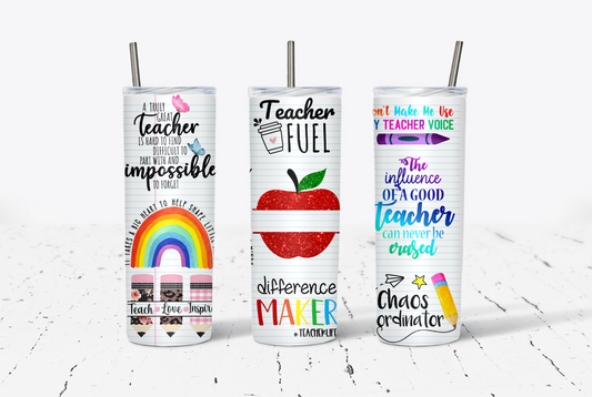 Teacher Fuel Difference Maker CUSTOM 20oz Tumbler