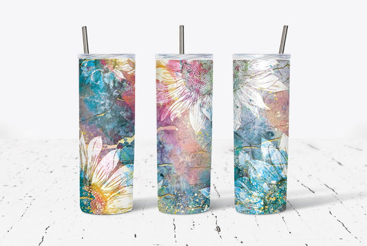 Watercolor Sunflower 20oz Tumbler